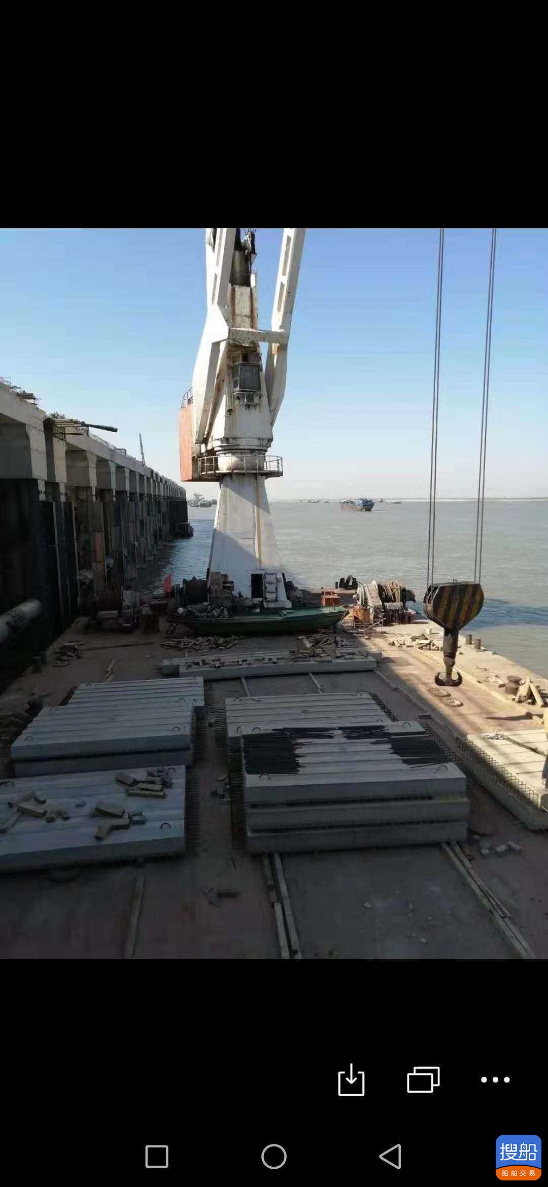 出售100吨变幅式起重浮吊船