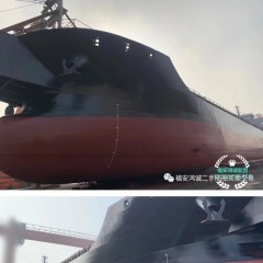 出售实载8500吨自卸皮带砂船图1
