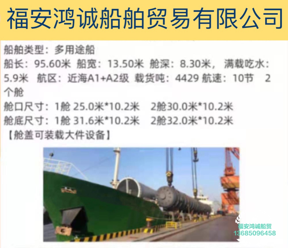 出售4429吨双壳多用途船