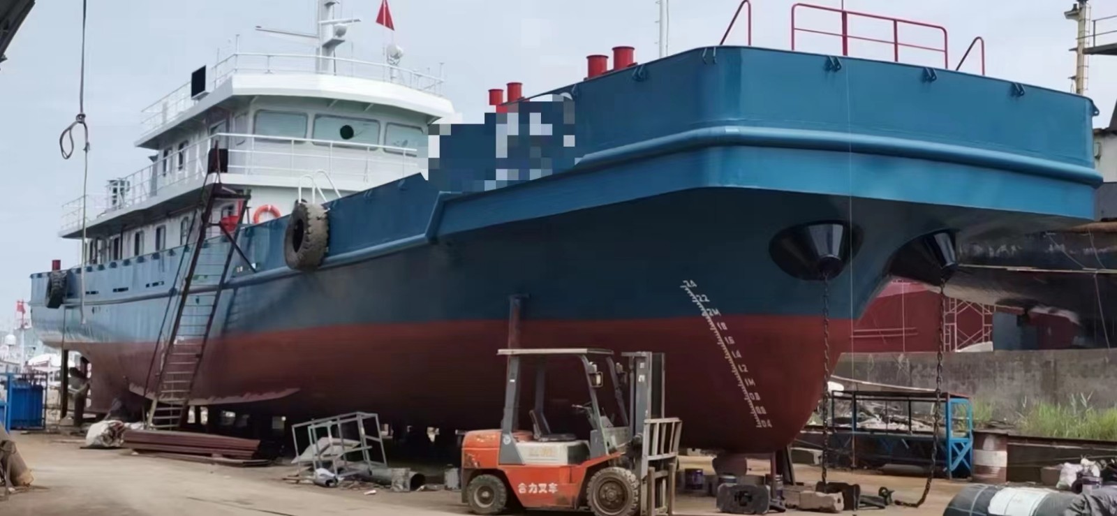 出售2022年浙江造42.8米近海钢质平头双机交通船