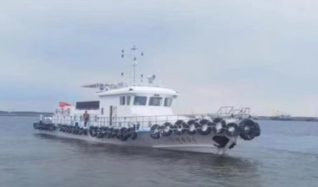 出售2020年造35.4米近海钢质平头双机交通船
