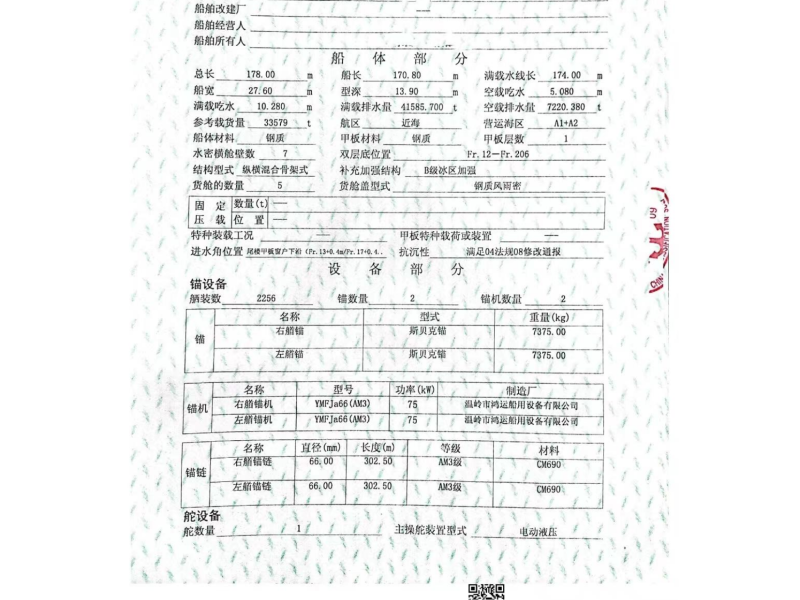 出售编号855  13年33579吨散货船