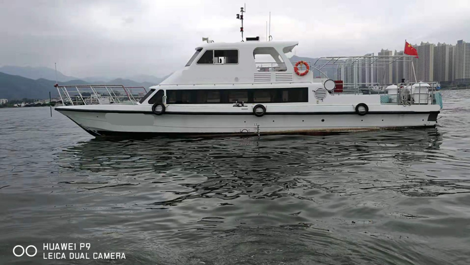 出售2017年造17米遮蔽航区玻璃钢交通船 快艇