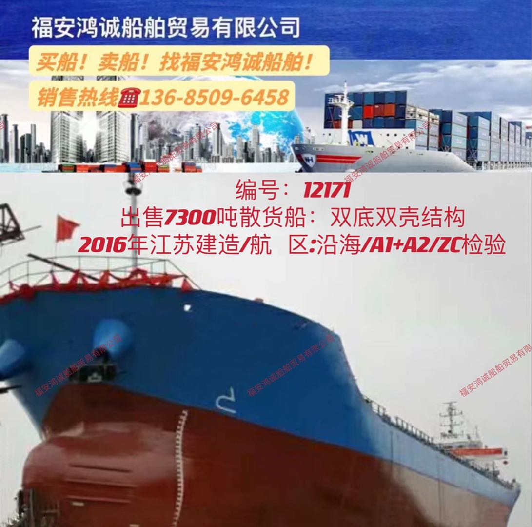 出售2016年7300吨散货船