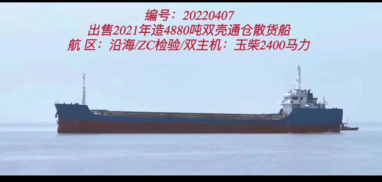 出售2021年造4880吨双壳通仓散货船