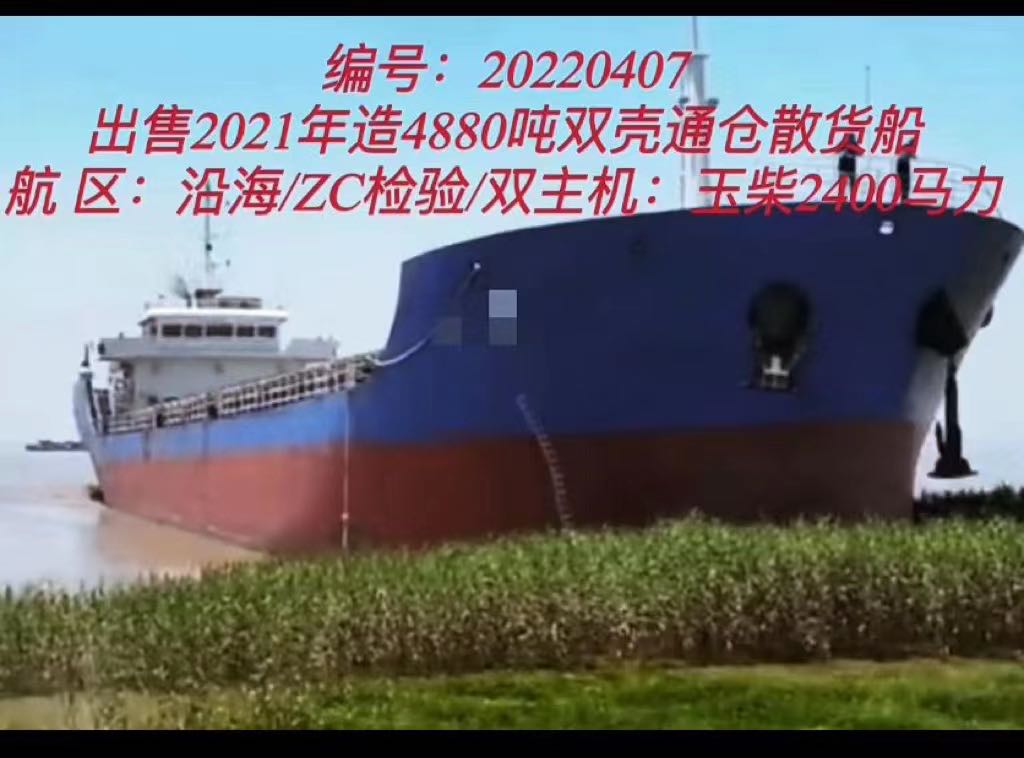 出售2021年4880吨双壳通仓散货船