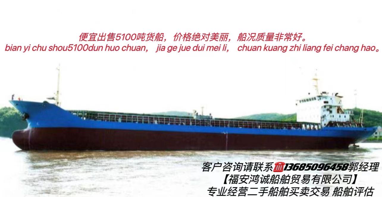 低价出售：5100吨货船 可装运标准集装箱128TEU