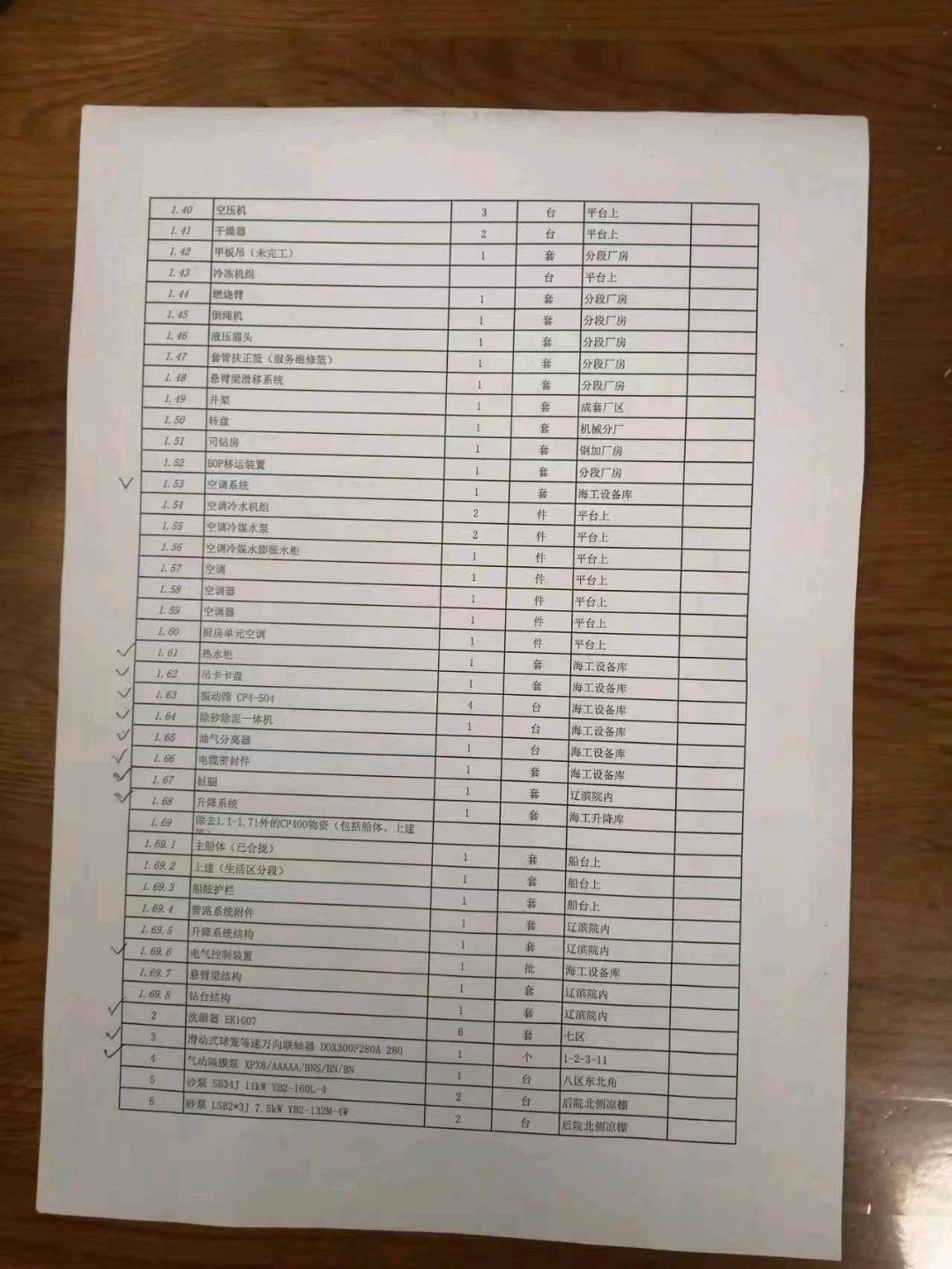 海上升降平台零件