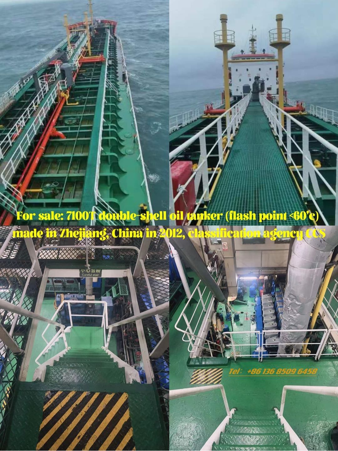 For sale: 7100T double-shell oil tanker (flash point &lt;60&#039;c) made in Zhejiang, China in 2012, - 图片 2
