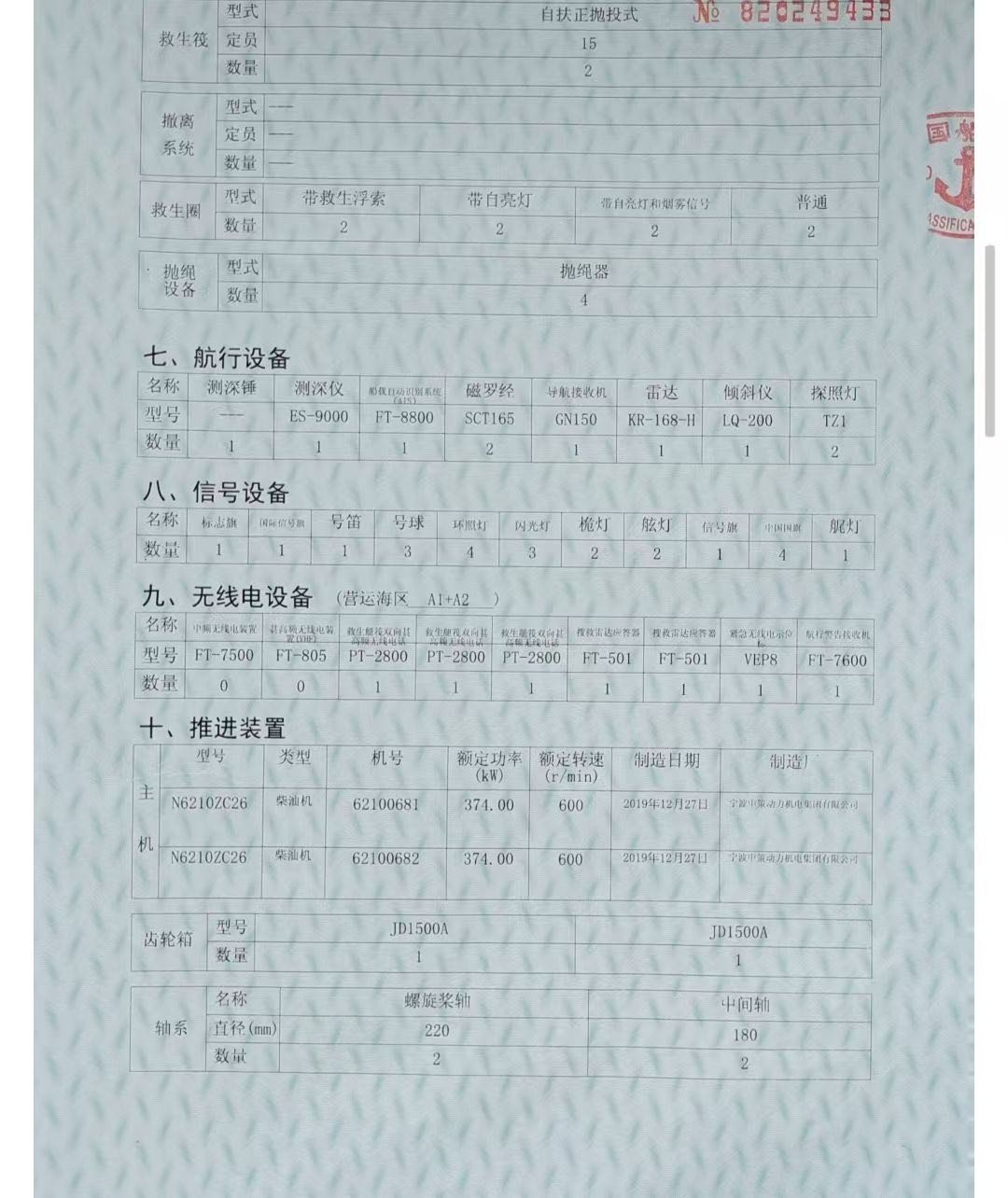 出售2020年CCS造5000吨后驾甲板船 - 图片 5