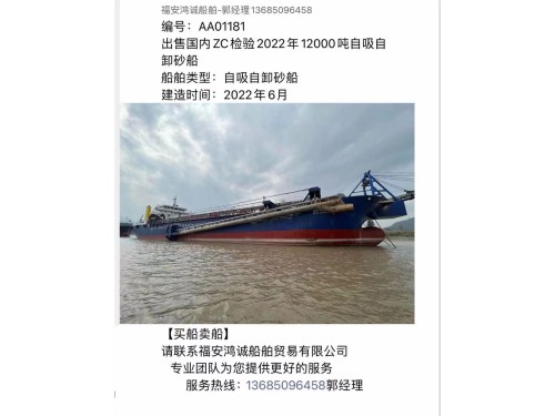 低价出售2022年福建造实载12000吨 沿海自吸自卸沙船图1