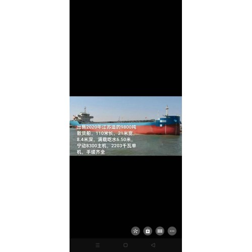 出售2020年江苏造近海9800吨散货船