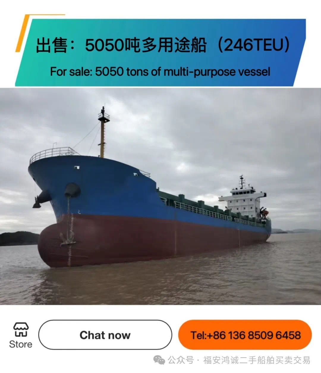 【精品多用途船推荐】5050吨多用途/集装箱船热销中，供您选择！