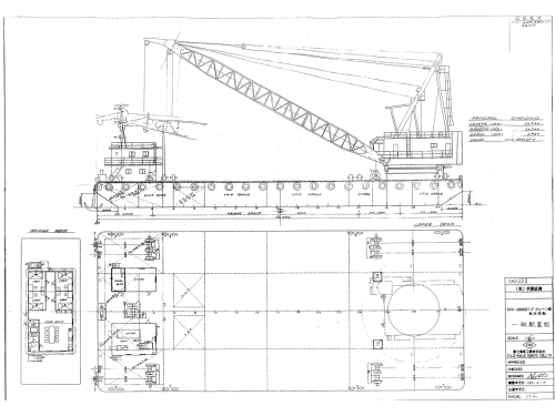 日本 建造 300t 全回转 起重船 (非自航 浮吊船)图1