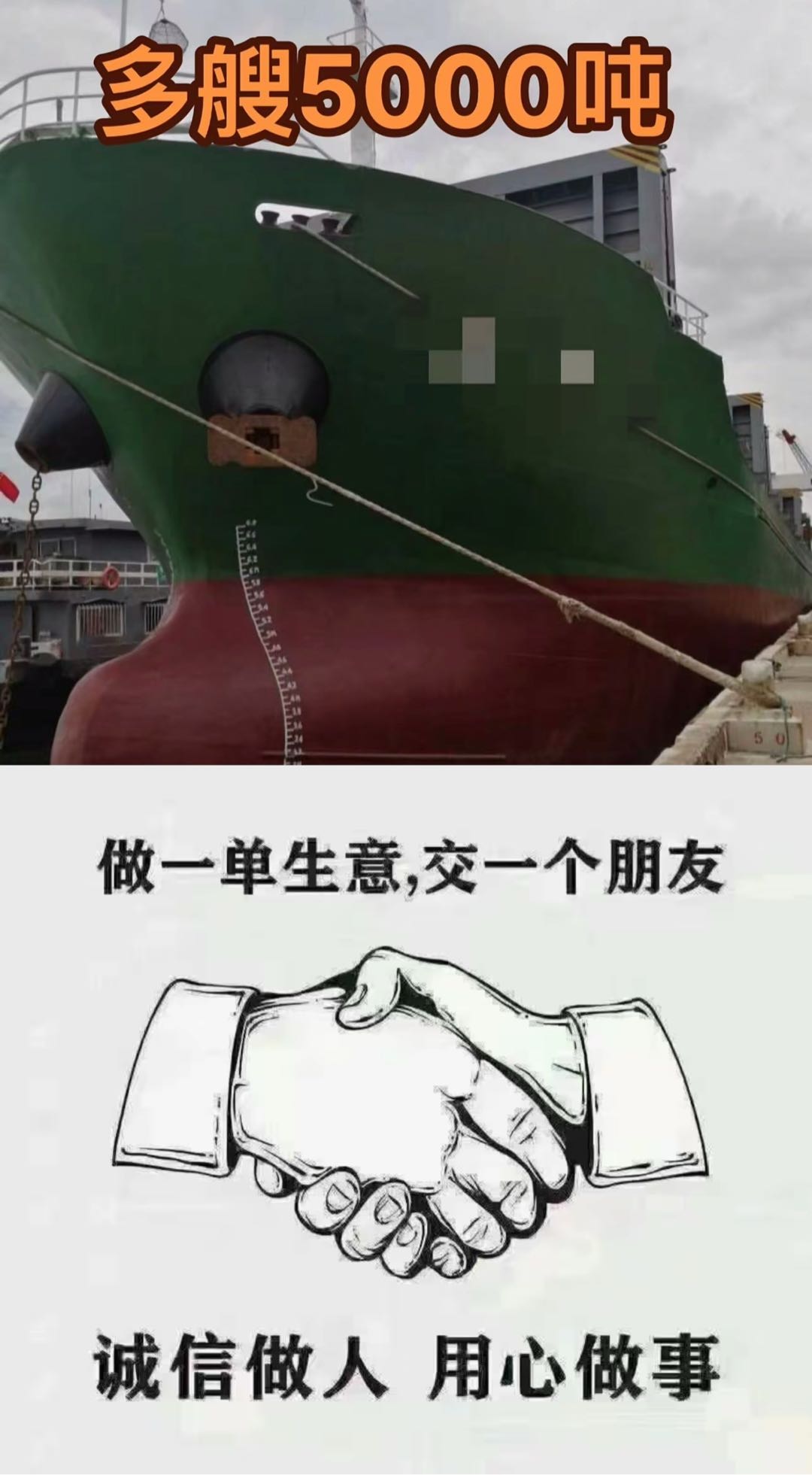 出售：2019年造5150吨散货船/方便旗