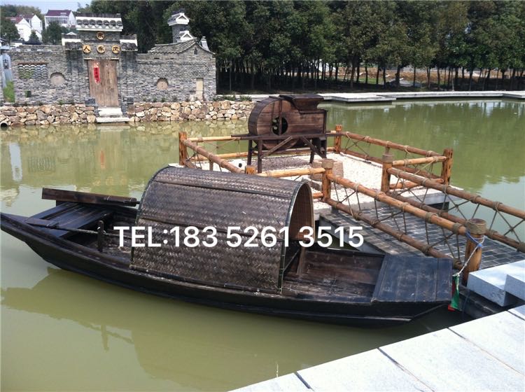 木船仿古仿旧乌篷船手划摇橹网红打卡拍照船乌篷船模型