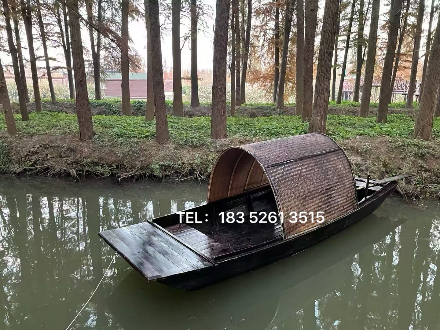 木船仿古仿旧乌篷船手划摇橹网红打卡拍照船乌篷船模型