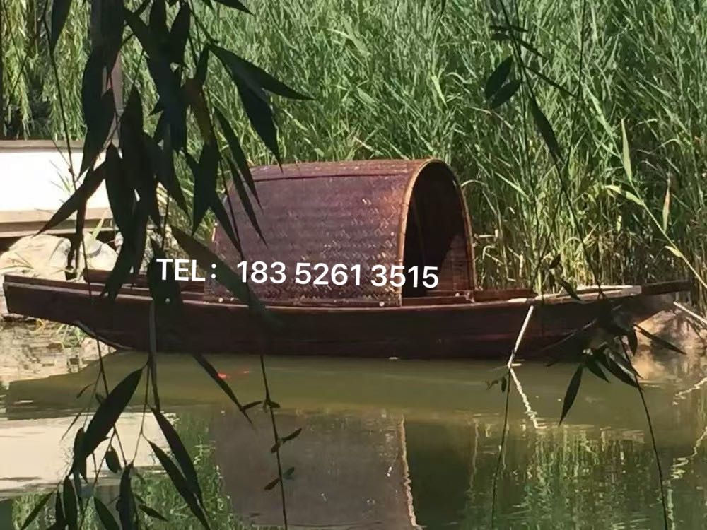 木船仿古仿旧乌篷船手划摇橹网红打卡拍照船乌篷船模型