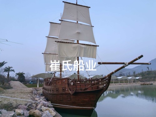中式古战船欧式海盗船展厅博物馆景区景观装饰木船图2