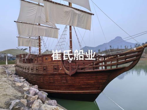 中式古战船欧式海盗船展厅博物馆景区景观装饰木船图3