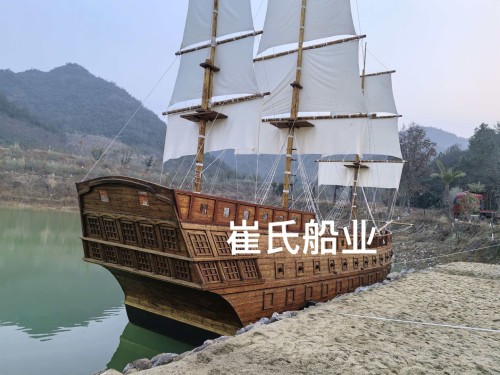 中式古战船欧式海盗船展厅博物馆景区景观装饰木船图4