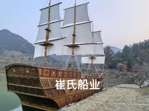 中式古战船欧式海盗船展厅博物馆景区景观装饰木船图5