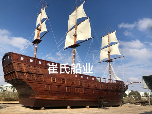 中式古战船欧式海盗船展厅博物馆景区景观装饰木船图6