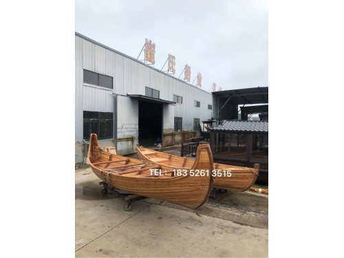 景观装饰影视道具拍摄手划欧式两头尖香蕉船小木船图1
