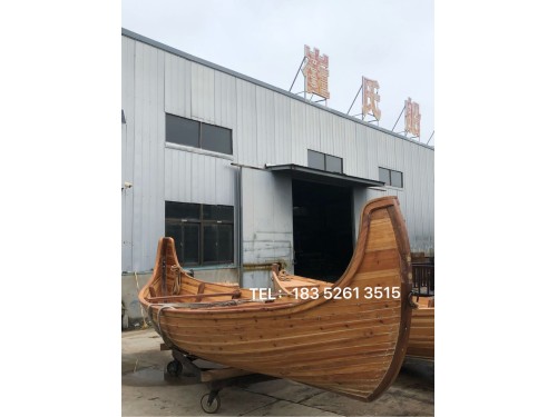 景观装饰影视道具拍摄手划欧式两头尖香蕉船小木船图3