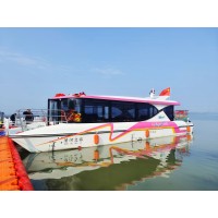 雅特船舶工厂直供12.8米玻璃钢电动/油动观光艇