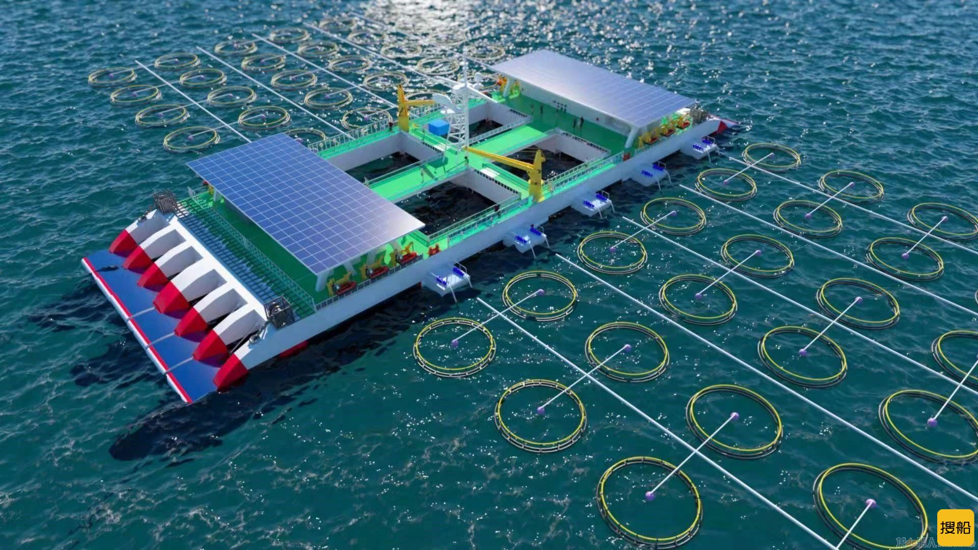 广船国际80米半潜箱型养殖旅游平台开始总组