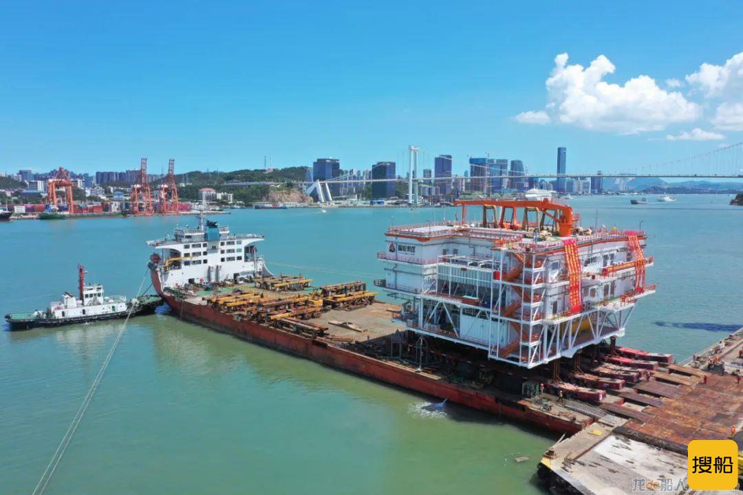厦船重工承建首座海上升压站完成滚装运输及海上安装