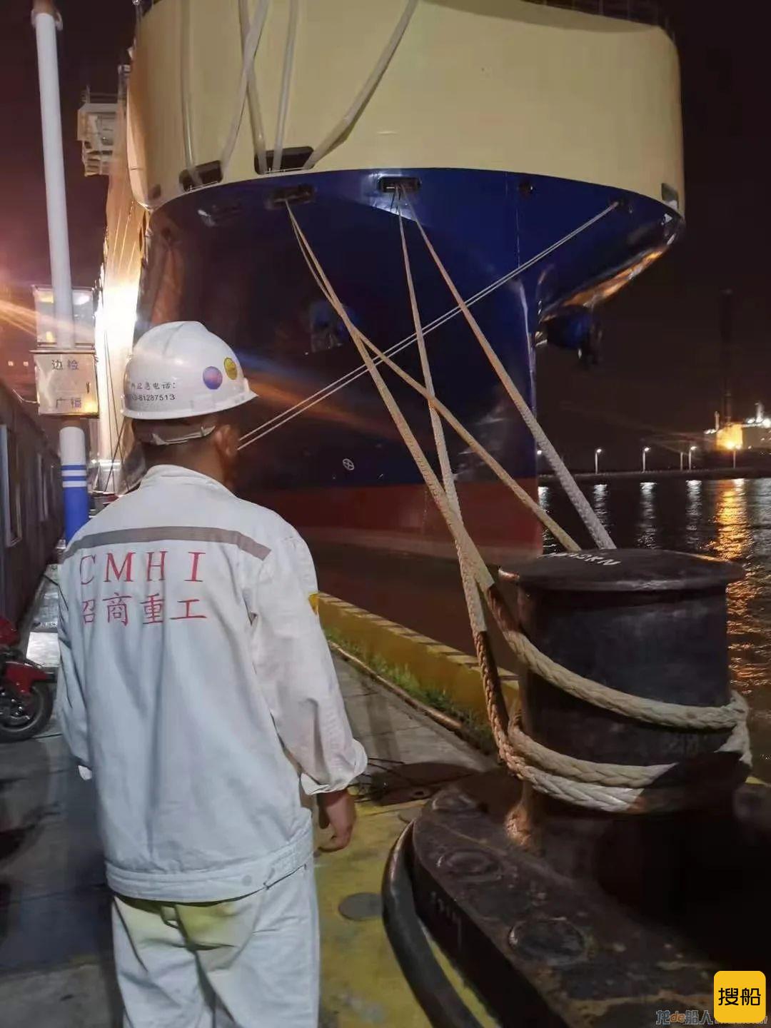 招商工业海门基地CMHI-221-2项目主机动车及码头系泊试验完成