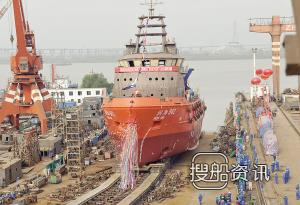 镇江船厂海洋供应船“润海662”轮下水,镇江船厂