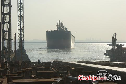 韩通船舶57000吨散货轮HT091下水,船舶商务货轮培训
