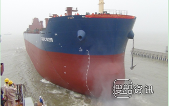 新韩通第3艘57000吨散货轮HT57-112下水,散货轮