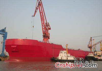南通中远船务“顺峰1号”铺管船拖带接载下水,中远船务公司