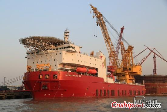 南通中远船务“顺峰1号”铺管船出海试航,中远船务集团