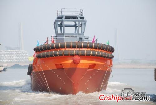 镇江船厂6000马力拖船2号船下水,镇江船厂 海航拖船