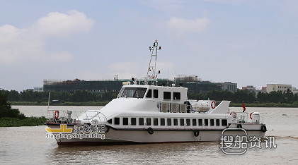 98客位铝玻高速客船顺利试航,玻铝之乡