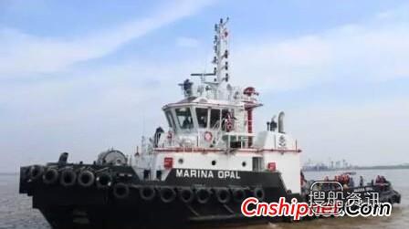 广东新船重工首艘32米50吨拖轮顺利交付,内河拖轮船队图片