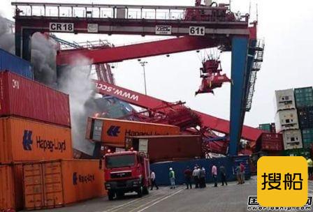“COSCO Hope”号撞上码头集装箱爆炸