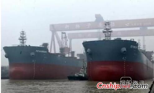 扬子江船业2艘64000吨散货船顺利出坞,扬子江船业