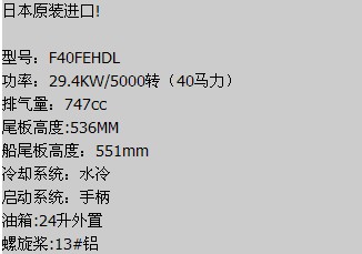  YAMAHA雅马哈4冲40船外机 游船船用发动机