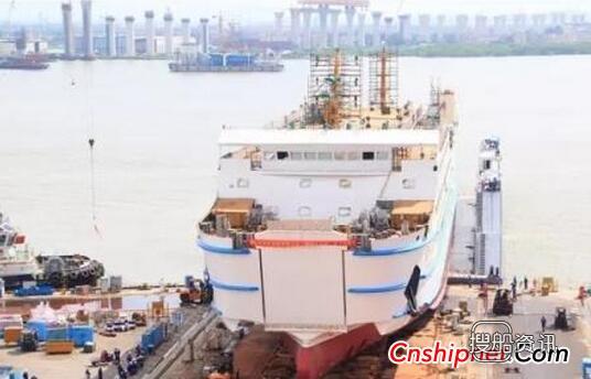 广东新船重工127米客滚船首制船顺利下水,中船重工钱建平广东