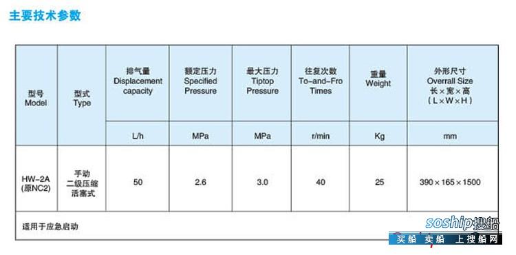 洋马发动机 船用洋马NC2 HW-2A手动应急空气压缩机