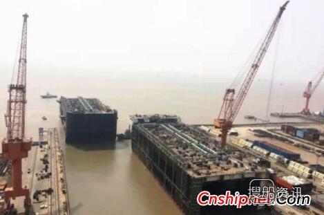 启东中远海工P70FPSO主船体项目艏总段顺利出坞,中国海工企业排名