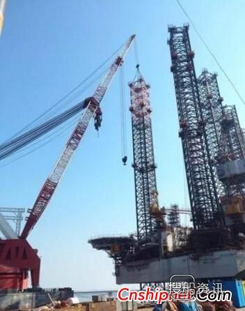 大连中远船务自升式钻井平台完成桩腿接桩工程,中远船务集团