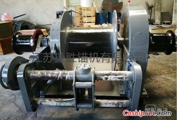 江苏捷胜锚机JY100液压绞车顺利交付,液压绞车