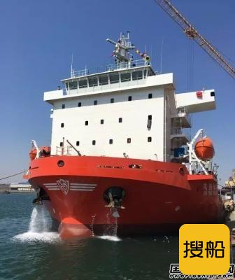 威海三进船业一艘大件运输船试航成功